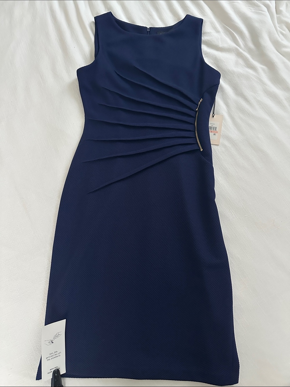 New Ivanka Trump Aby Formal Royal Dark Blue Starburst Sheath Dress Work Dress 2